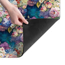 Diatom Mud Absorbent Mat, Watercolor Plant & Flower Design, Kitchen Accessory by Axyaa