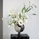 Axyaa Irregular Grain Ceramic Spherical Vase for Home Decor & Floral Arrangements