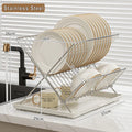 Axyaa 2 Tier X-Shape Dish Drying Rack - Kitchen Tableware Holder & Drying Shelf