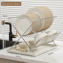 Axyaa 2 Tier X-Shape Dish Drying Rack - Kitchen Tableware Holder & Shelf