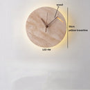 Axyaa Wabi Sabi LED Wall Lamps Yellow Travertine Stone Clock Stair Light