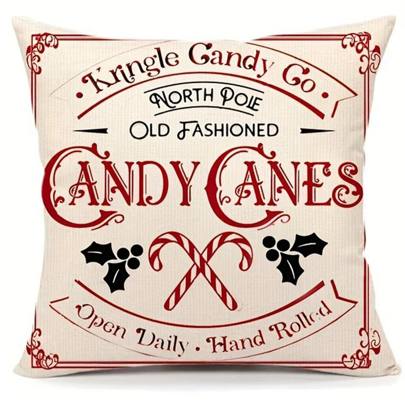 Axyaa Christmas Pillowcase Zipper Closing Sofa Cushion Cover Home Decoration Gift