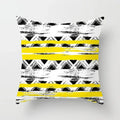 Geometric Black Yellow Cushion Covers - Axyaa Modern 18" Throw Pillow Case