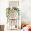 Nordic Macrame Tapestry Shelf for Bedroom Wall Decor by Axyaa