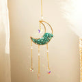 Axyaa Crystal Sun Catcher Prism Ball Moon Rainbow Wind Chimes Home Garden Decoration