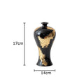Axyaa Gold Foil Ceramic Vase for Flower Arrangement and Room Decor