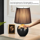 Axyaa Modern Black Ceramic LED Table Lamp for Home Bedroom Decor
