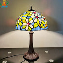 Axyaa Tiffany Style Stained Glass Table Lamp - 12 Inch Alloy Base Lighting