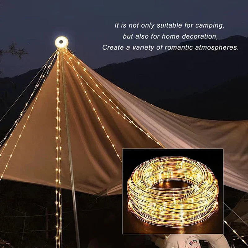 Axyaa 8M LED Camping Light Strip for Outdoor Garden Tent Room