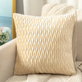Axyaa 3D Geometric Velvet Pleated Cushion Cover for Home Decor