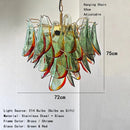 Axyaa Murano Glass Petal Chandeliers: Vintage Italian Pendant Lights for Living Room, Bedroom, Dining Table