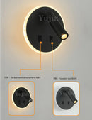 Axyaa LED Wall Sconce Lamp with Dual USB Ports & Adjustable Reading Lights