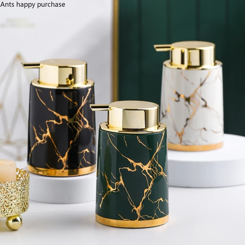 Axya Marble Ceramic Lotion Soap Bottle Set