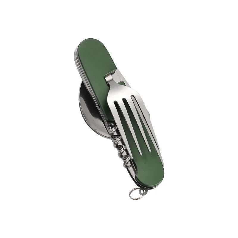 Axyaa 4-in-1 Stainless Steel Camping Utensils Set