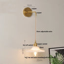 Axyaa White Glass LED Wall Lamp with Pull Chain Switch