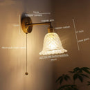 Axyaa Nordic Copper Glass LED Wall Lights Fixture for Balcony Bathroom Bedroom