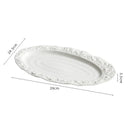 Axyaa Oval Ceramic Texture Plate Set for Restaurant and Home Use