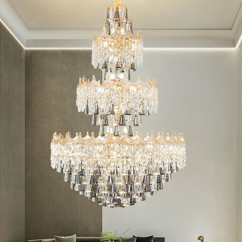 Axyaa European Luxury Crystal Chandelier for Elegant Living Spaces