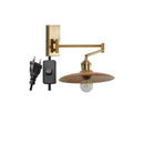 Axyaa Wooden Wall Sconce LED Lampshade with Pull Chain Switch for Bedroom Bathroom Perspective Mirror