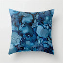 Geometric Blue Ink Flower Pillowcase for Stylish Home Decor by Axyaa
