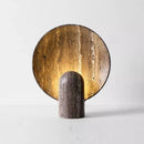 Axyaa Dark Travertine Rock LED Resin Table Lamp - Luxury Nordic Home Decor