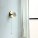 Axyaa Spherical Copper Wall Lamp - Japan Style LED Bedside Stair Decor