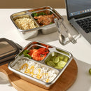 Axyaa Stainless Steel Divided Lunch Box with Compartments