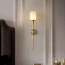 Axyaa Nordic Brass Wall Lamp with Marble Sconce & LED Light
