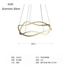 Axyaa Curved Pendant Lighting Modern Designer LED Chandelier for Home Decor