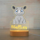 Axyaa Acrylic USB NightLight with Custom Name, Animal Design for Kids' Bedroom Décor