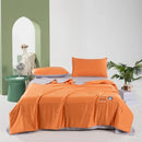 Axyaa Solid Color Tencel Cool Silk Washable Quilt Double Bed Four-Piece Set