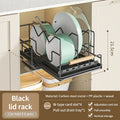 Axyaa Pot and Pan Organizer Rack | Adjustable Storage Shelf for Cookware and Cutting Boards
