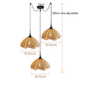 Axyaa Rattan Flower LED Pendant Lamp | Nordic Modern Hanging Light | Indoor Decor