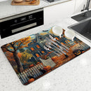 Axyaa Halloween Kitchen Draining Mat with Quick Dry Technology