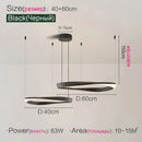Axyaa Modern LED Circle Chandelier - Nordic Design Pendant Lamp for Dining Room and Bedroom