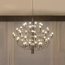 Axyaa 50-Head Gold Silver LED Chandelier for Living Room Bedroom Kitchen