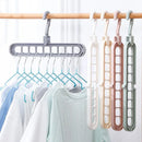 Axyaa 9-hole Clothes Hanger Organizer Rotating Storage Rack for Wardrobe and Drying