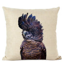 Axyaa Cute Animal Parrot & Deer Linen Pillowcase for Bedroom & Living Room