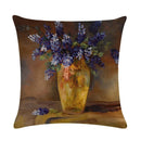 Axyaa Floral Pattern Linen Cushion Cover for Home Sofa, 45x45cm Square Pillowcase