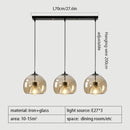 Axyaa Glass 3-Light Pendant Lamp: Luxury Adjustable Ceiling Light for Home, Dining, Bar, Kitchen