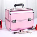 Axyaa Makeup Train Case with Adjustable Sliding Trays & Lockable Compartments