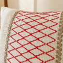 Axyaa Linen Stripe Diamond Woven Cushion Cover with Tassels, 45x45cm