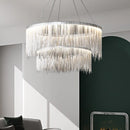 Axyaa LED Tassel Pendant Chandelier: Modern Luxury Chain Lamp for Hotel Lobby & Living Room