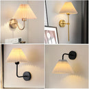 Axyaa Modern Pleated Shade LED Wall Sconce for Living Room Bedroom Decor