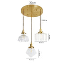 Axyaa Clear Glass LED Pendant Light, Copper Nordic Hanging Lamp for Home Decor