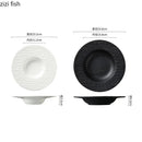 Axyaa Stone Pattern Ceramic Serving Plate Pasta Salad Soup Dish Kitchen Tableware