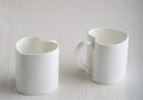 Axyaa Heart Mug Set - 2pcs 420ML White Bone  Espresso Cups