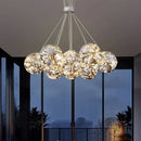 Axyaa Nordic Soot Amber Clear Glass Chandelier for Living Room Bedroom & Home Decor