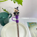 Axyaa Bear Pumpkin Silicone Straw Cover - Universal 7-8mm Sippy Stopper