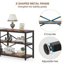 Axyaa Industrial 3-Tier Sofa Table - 70.9" Long Console Behind Couch Table